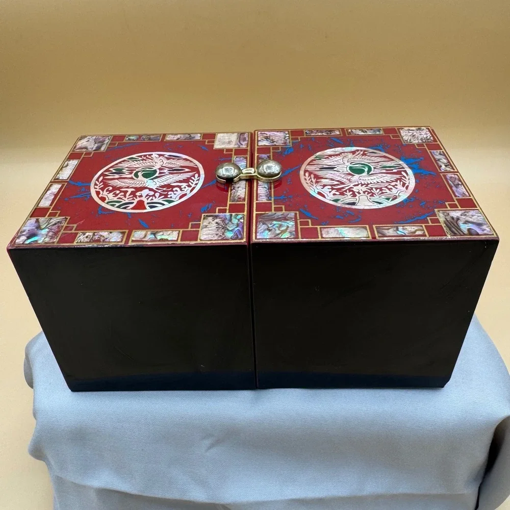 Vintage Korean Najeonchilgi Style Jewelry Box 4 Drawers Phoenix Mother of Pearl